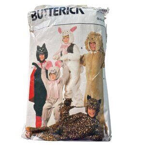 Vintage Butterick 6815 Costume Pattern Sizes 5 6 6X Animals Cat Lion Bunny CUT
